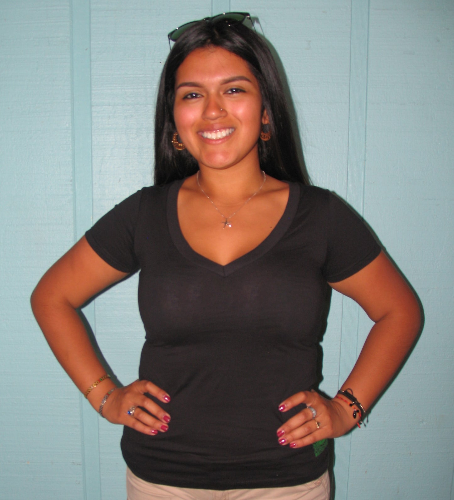 Tiki Bridge - Ladies V-Neck Short Sleeve (Next Level Material)
