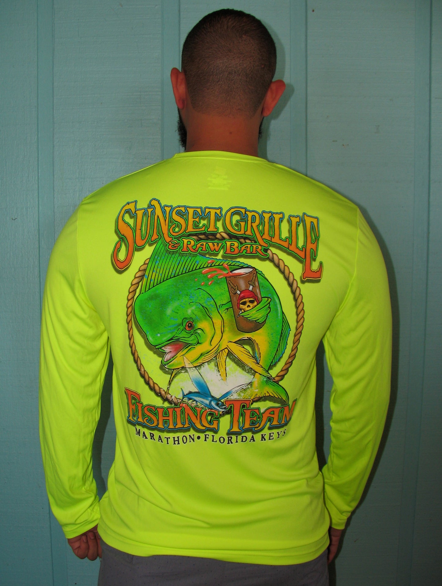 Fishing Team Long Sleeve - Cool Dri – Sunset Grille and Raw Bar - Marathon